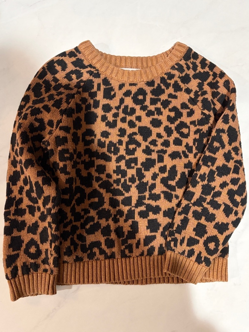 Old Navy Leopard Print Knit Sweater in Camel and Black